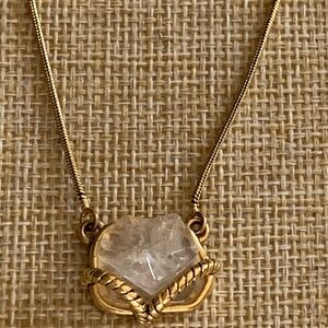 Gold Plated Pendant with Rose Quartz Stone PB + MDe